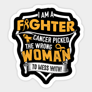 I Am a Fighter- Appendix Cancer Awareness Support Ribbon Sticker